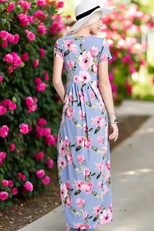 12PM by Mon Ami Floral Maxi Dress - Blue