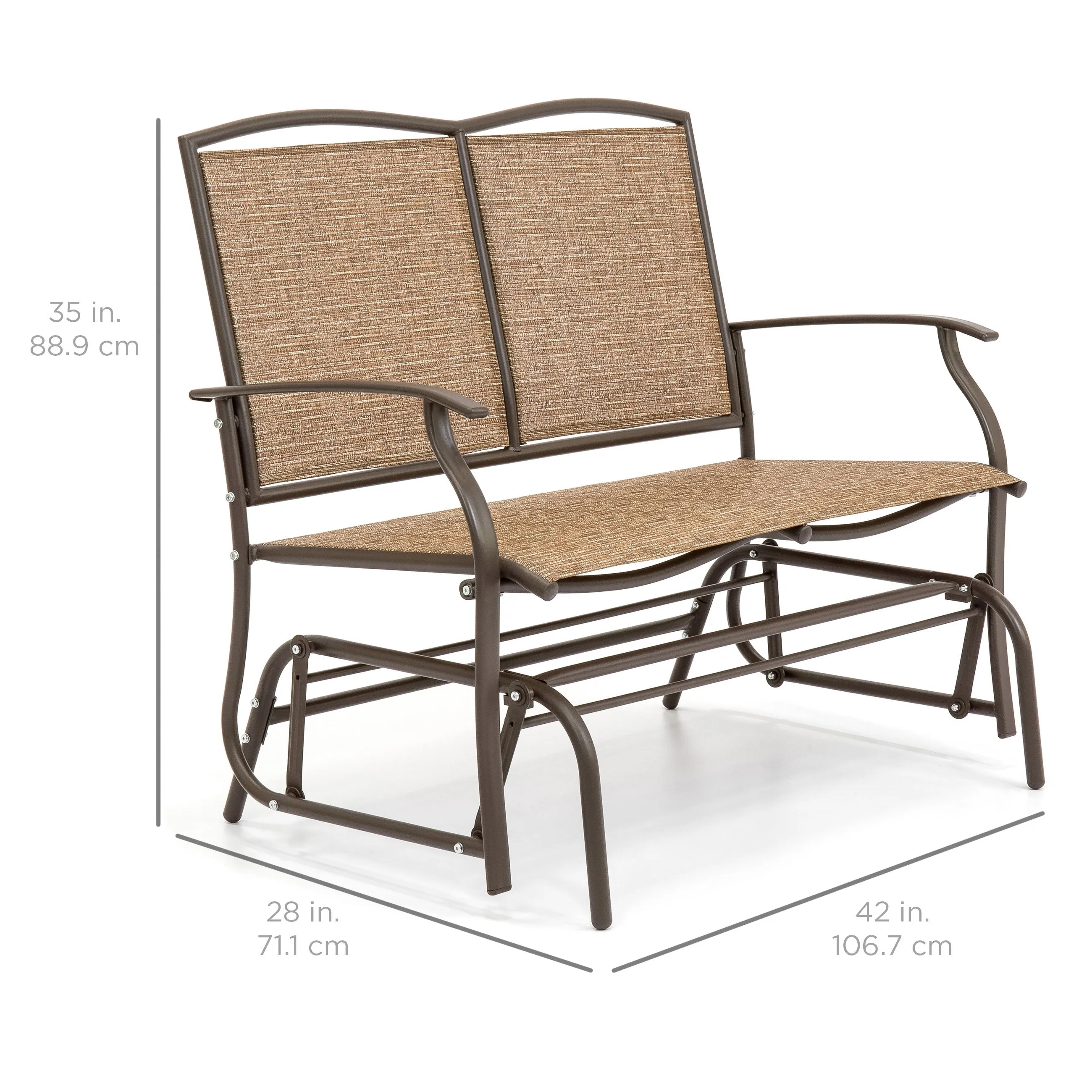 2-Person Patio Loveseat Glider Bench