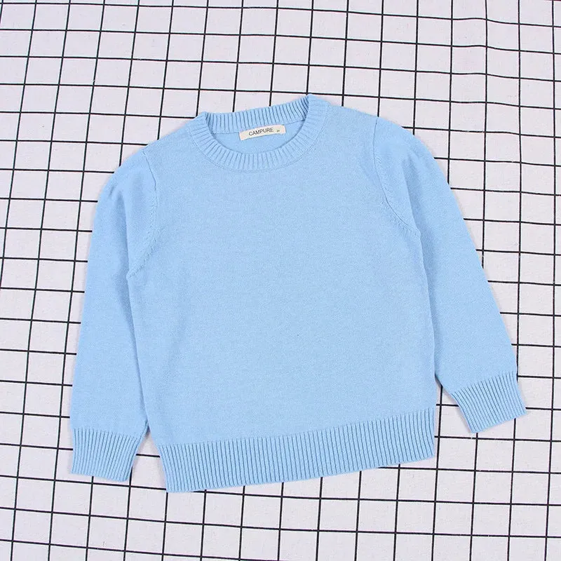 2024 Autumn Winter Baby Boys Girls Sweater Solid Color Thicken Children Knitted Clothes Kid Pullover Jumper Top Toddler Sweaters