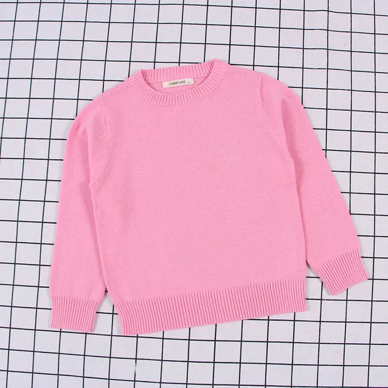 2024 Autumn Winter Baby Boys Girls Sweater Solid Color Thicken Children Knitted Clothes Kid Pullover Jumper Top Toddler Sweaters