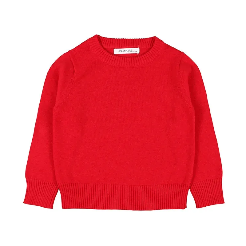 2024 Autumn Winter Baby Boys Girls Sweater Solid Color Thicken Children Knitted Clothes Kid Pullover Jumper Top Toddler Sweaters