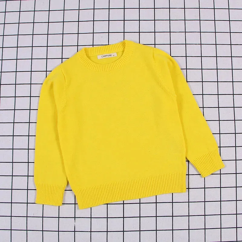 2024 Autumn Winter Baby Boys Girls Sweater Solid Color Thicken Children Knitted Clothes Kid Pullover Jumper Top Toddler Sweaters