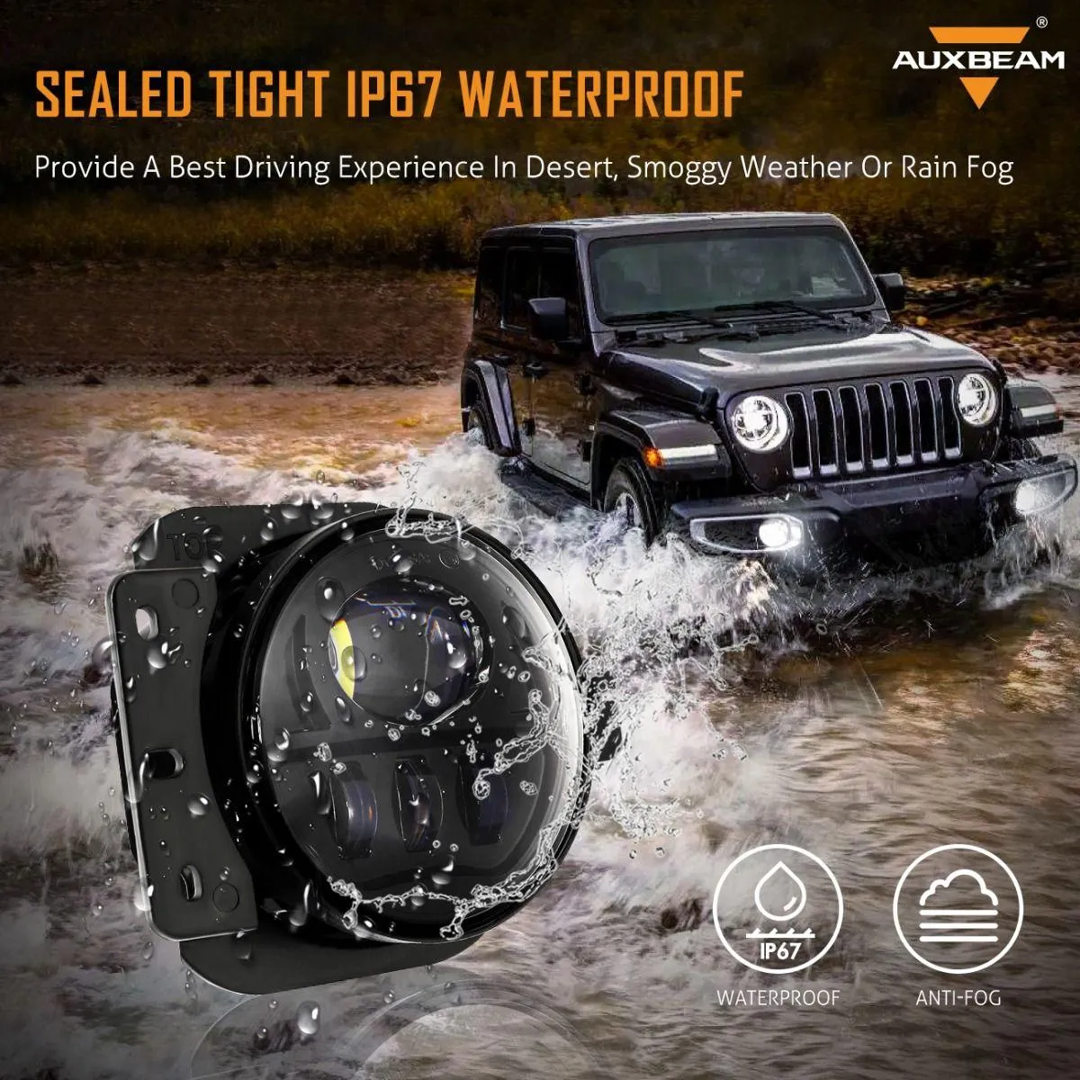 (2pcs/set) 30W 4 Inch LED Fog Lights with Adapter Ring & 2 Brackets for Jeep Wrangler JL JLU 2018 2019 2020 2021, Jeep Gladiator JT 2019 2020 2021