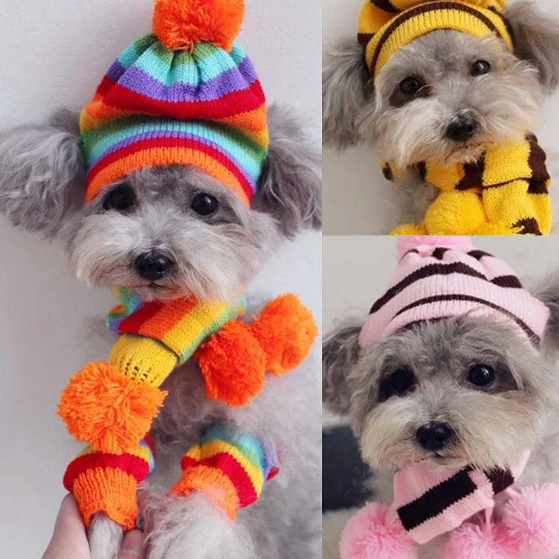 3 Set Hand-Woven Scarf Hat Footmuffs Accessories