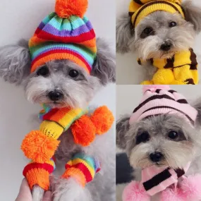 3 Set Hand-Woven Scarf Hat Footmuffs Accessories