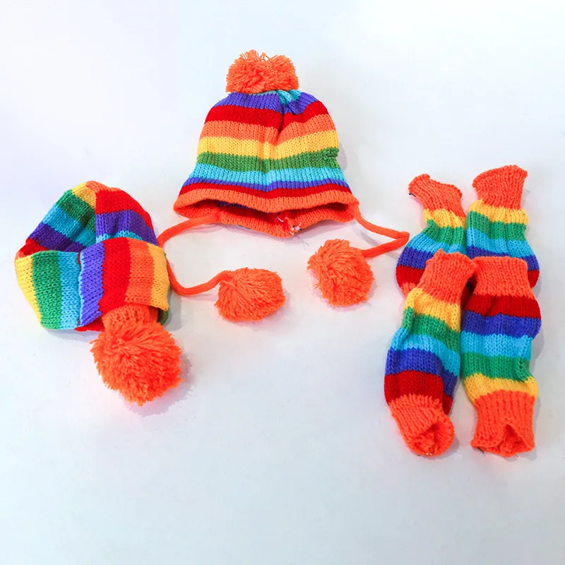 3 Set Hand-Woven Scarf Hat Footmuffs Accessories