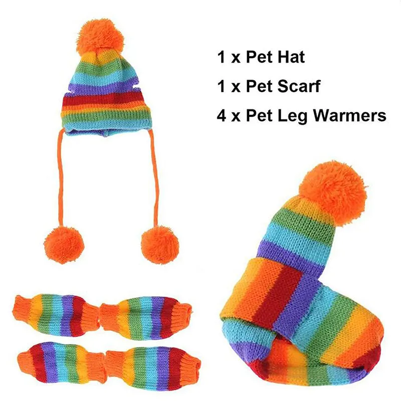 3 Set Hand-Woven Scarf Hat Footmuffs Accessories