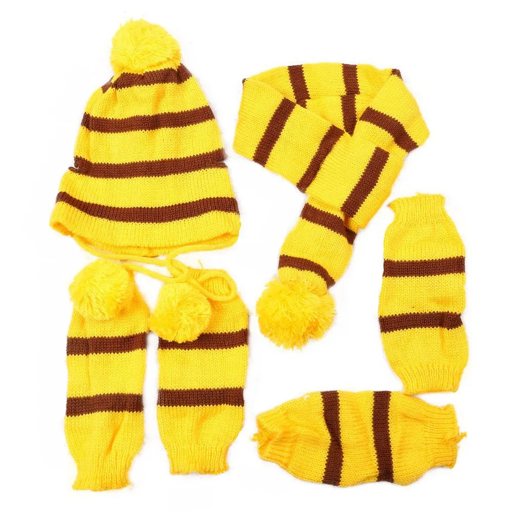 3 Set Hand-Woven Scarf Hat Footmuffs Accessories