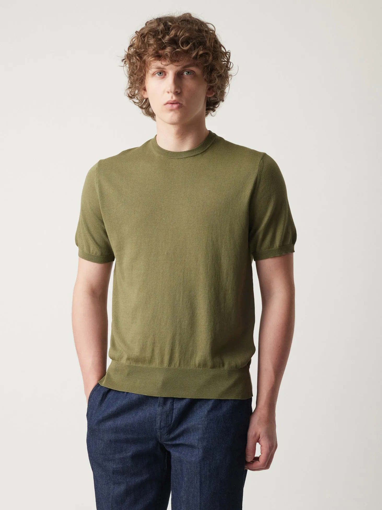 AALFEO CREWNECK SWEATER WITH SHORT SLEEVES