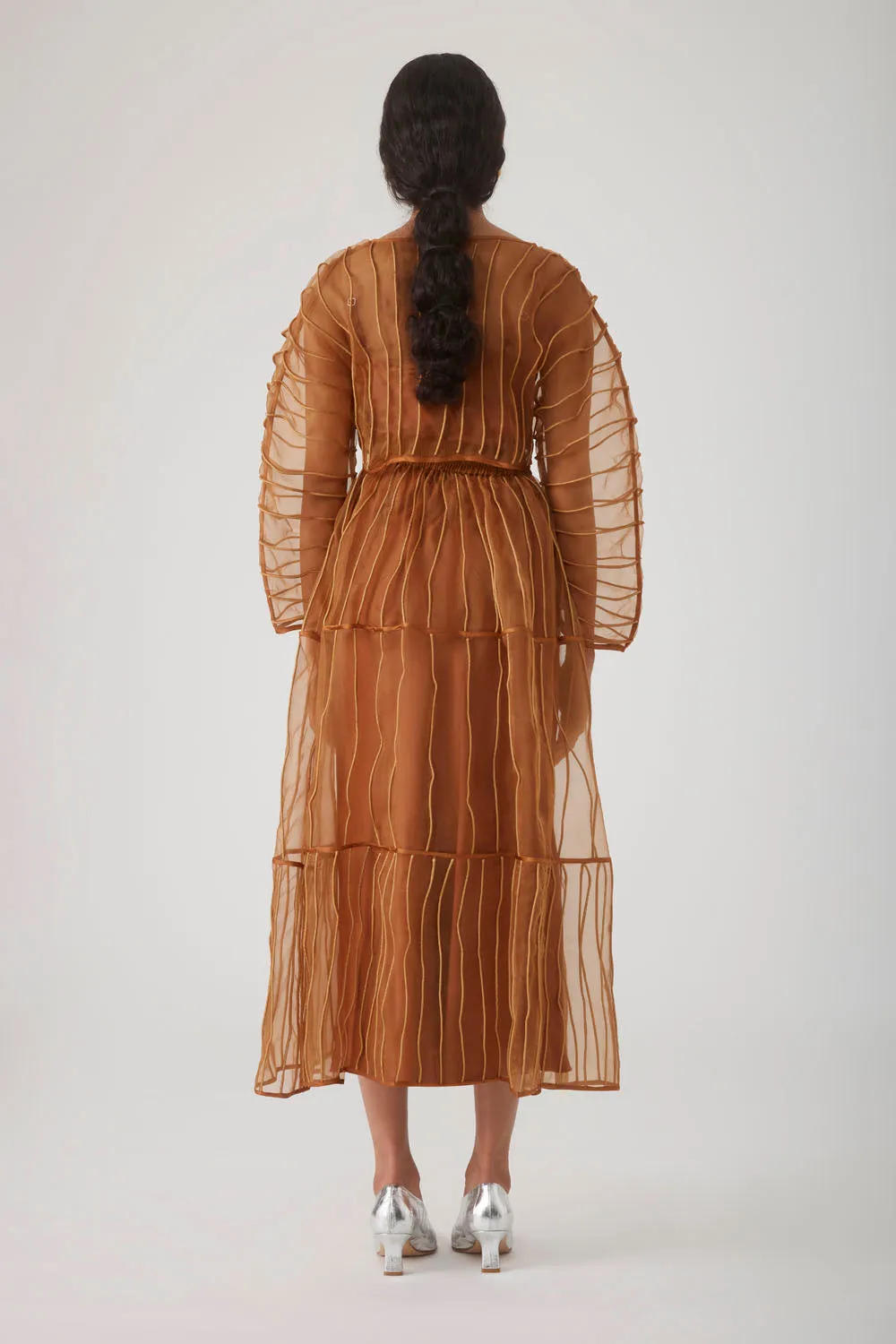 AFAF HAND-PIPED TOP - RUST