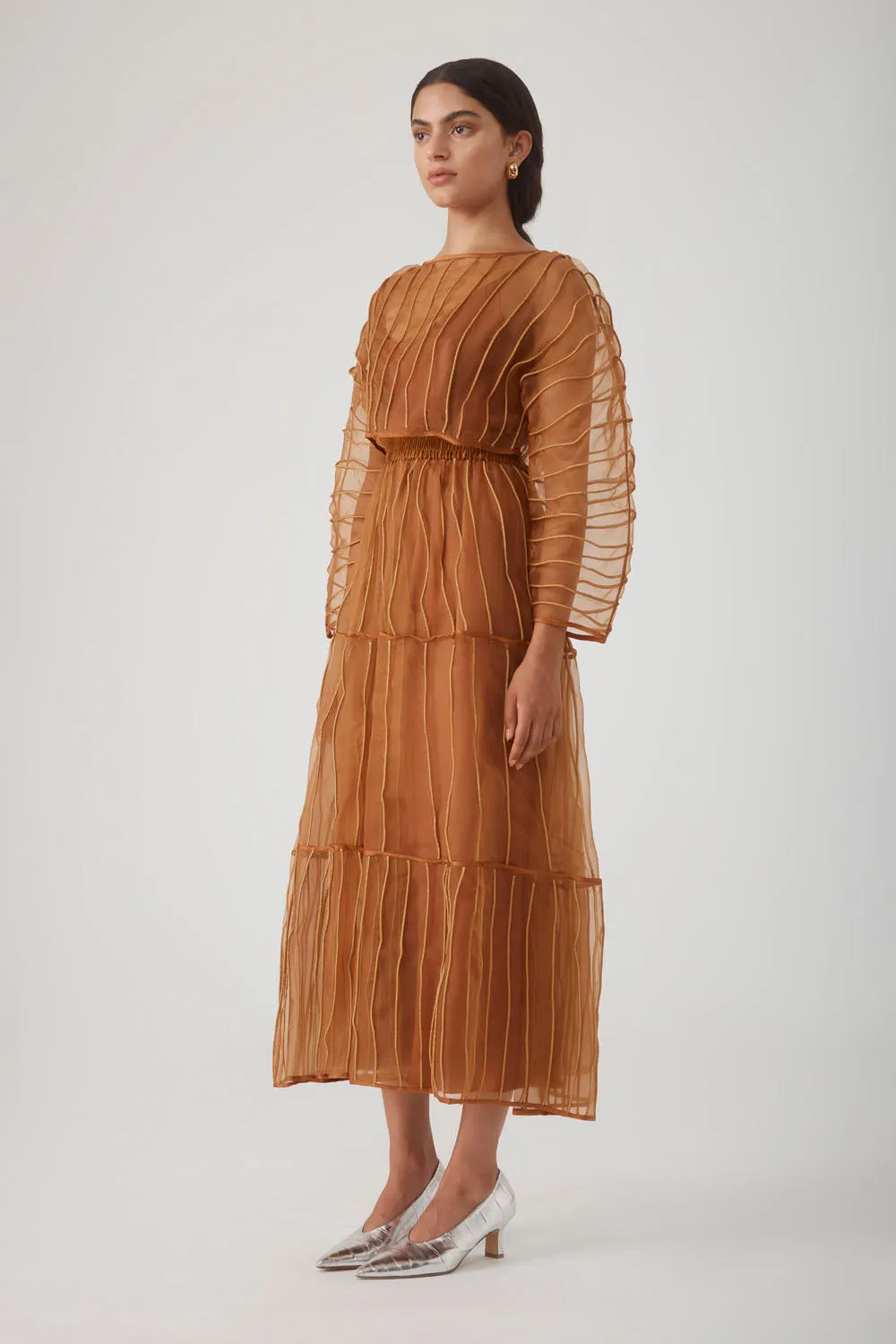 AFAF HAND-PIPED TOP - RUST