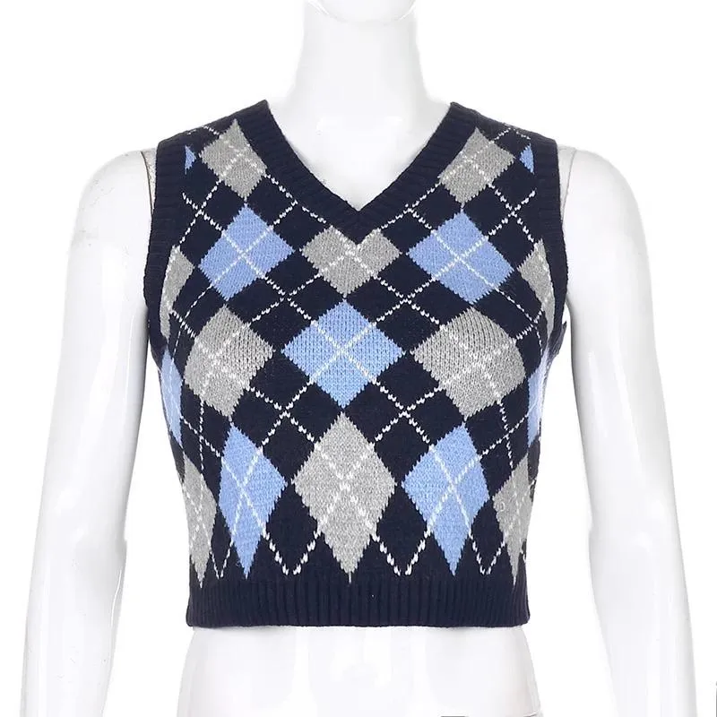 Argyle Y2K Checkered Vest ☁️