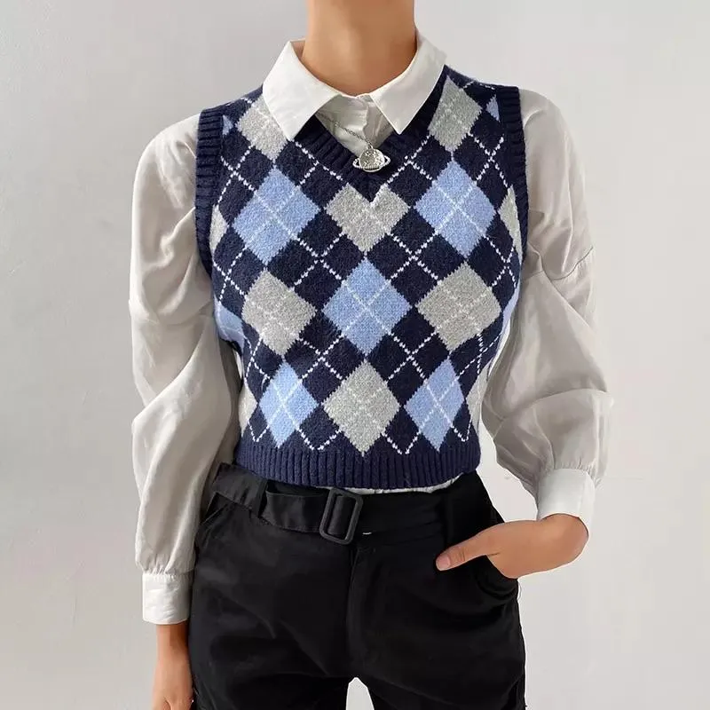 Argyle Y2K Checkered Vest ☁️