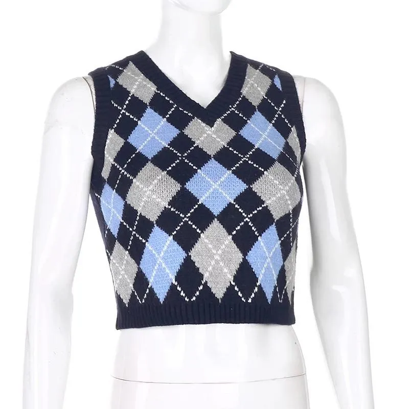Argyle Y2K Checkered Vest ☁️