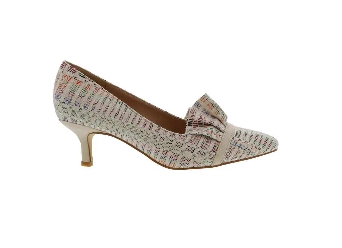 Bellini Banshee Women Dress Pump Shoe In White Multi Textile
