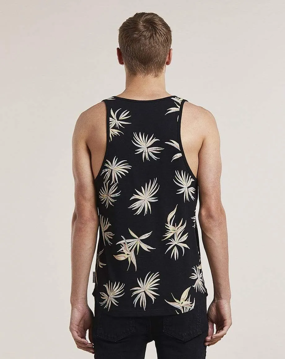 Berit Printed Mens Vest | Black