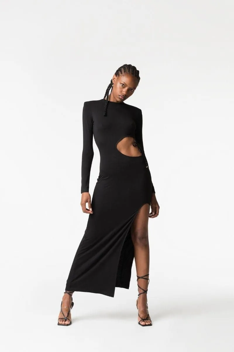 BLACK YALA 2.0 CUT-OUT LONG DRESS
