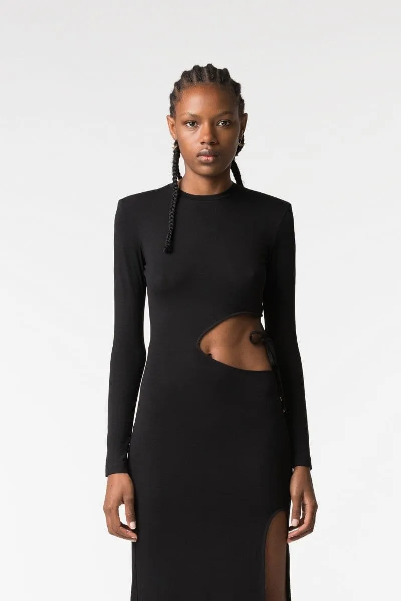 BLACK YALA 2.0 CUT-OUT LONG DRESS