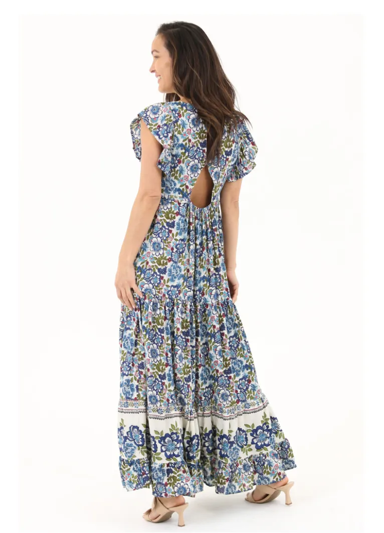 Blue and Green Floral Maxi