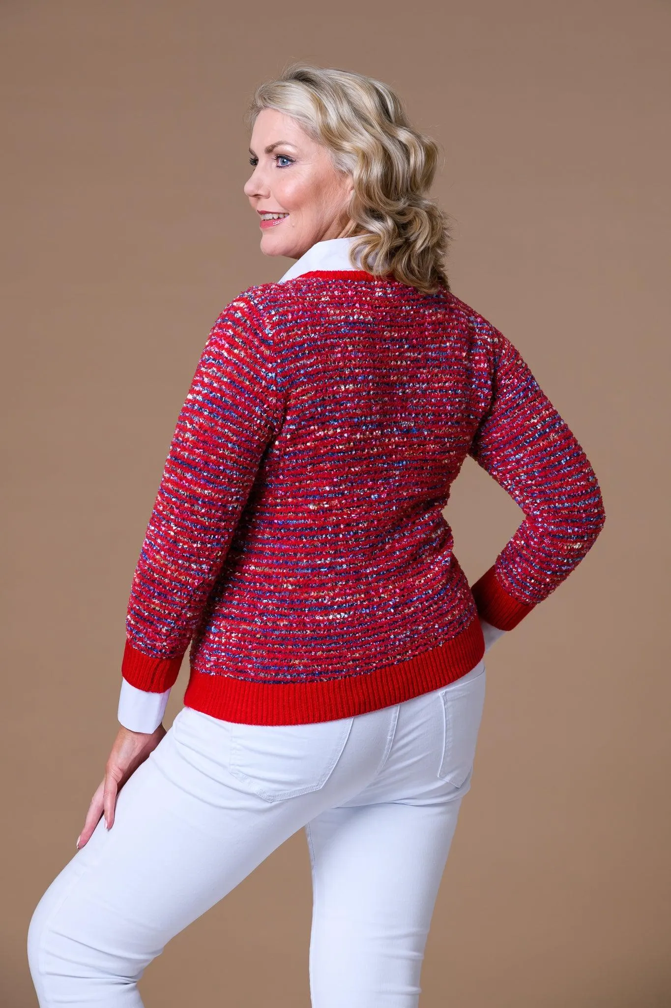 Boucle Stripe Insert Sweater