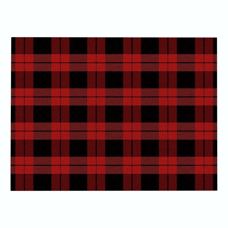 Cotton Plaid Christmas Placemats For Dining Table