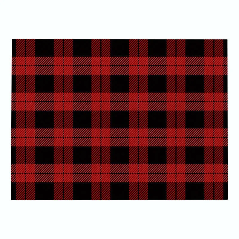 Cotton Plaid Christmas Placemats For Dining Table