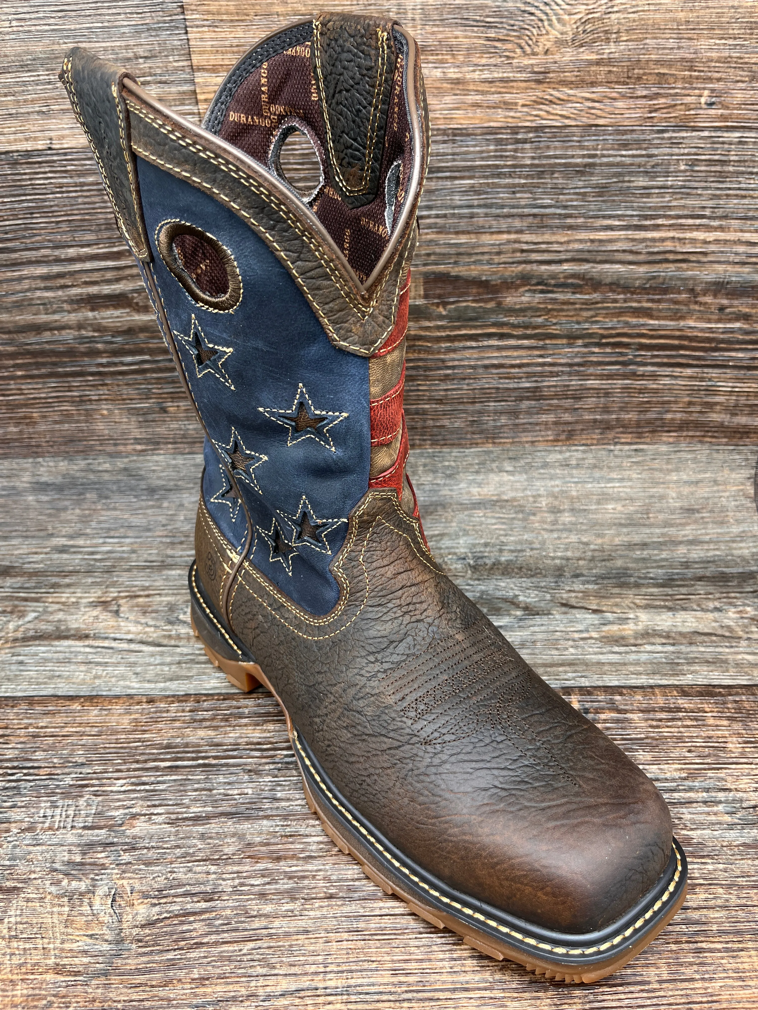 ddb0366 Men's Maverick Vintage Flag Waterproof Composite Toe Work Boot by Durango