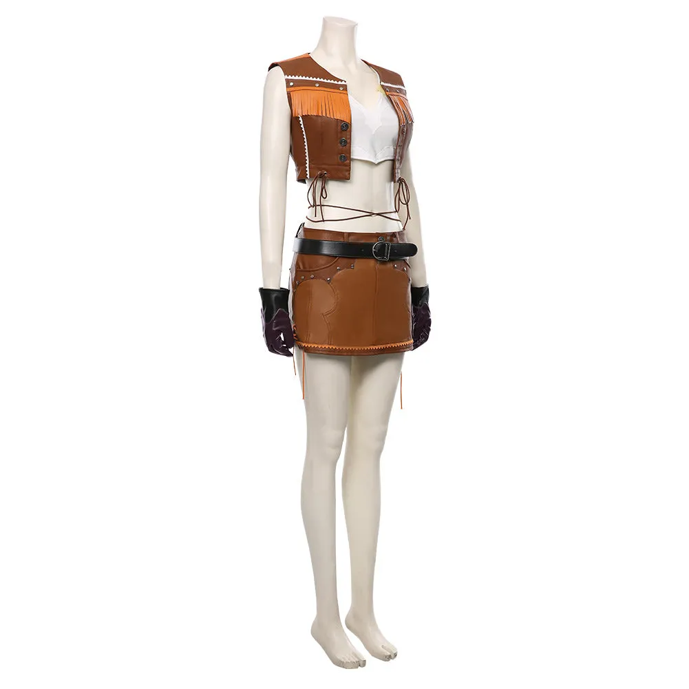 Final Fantasy VII Remake The Cowboy Suit Tifa Lockhart Cosplay Costume Halloween Carnival Costume