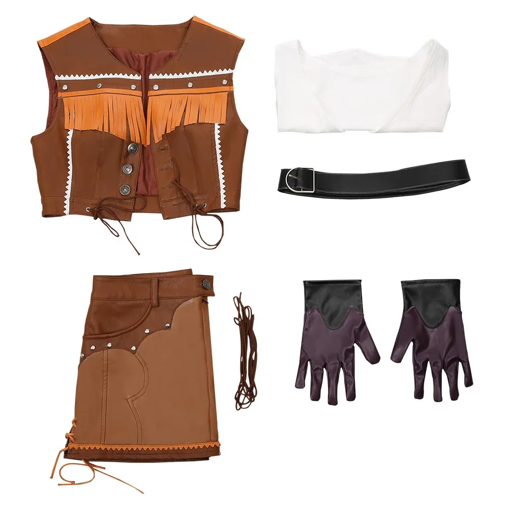 Final Fantasy VII Remake The Cowboy Suit Tifa Lockhart Cosplay Costume Halloween Carnival Costume
