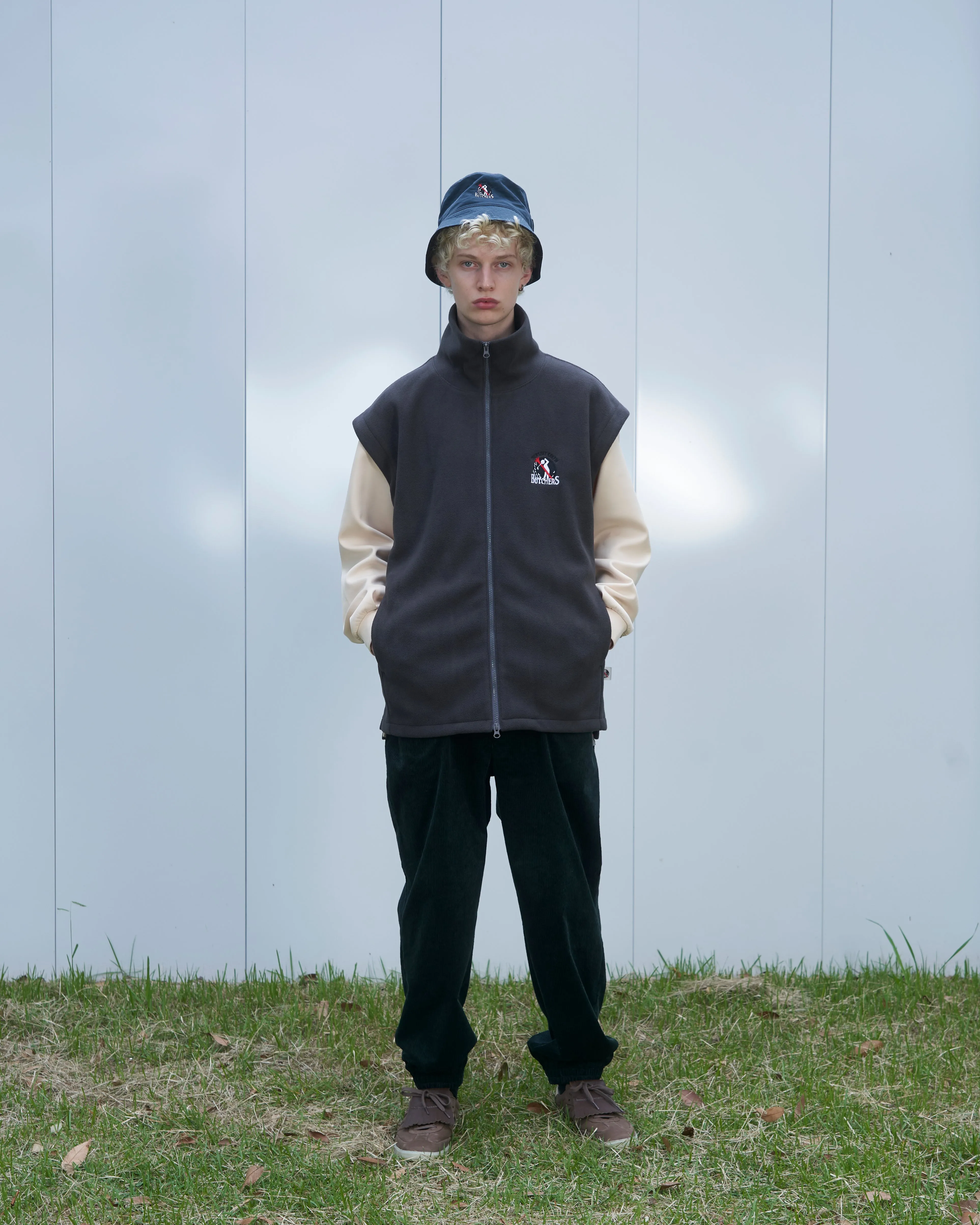 Fleece Vest With Mock GRAY