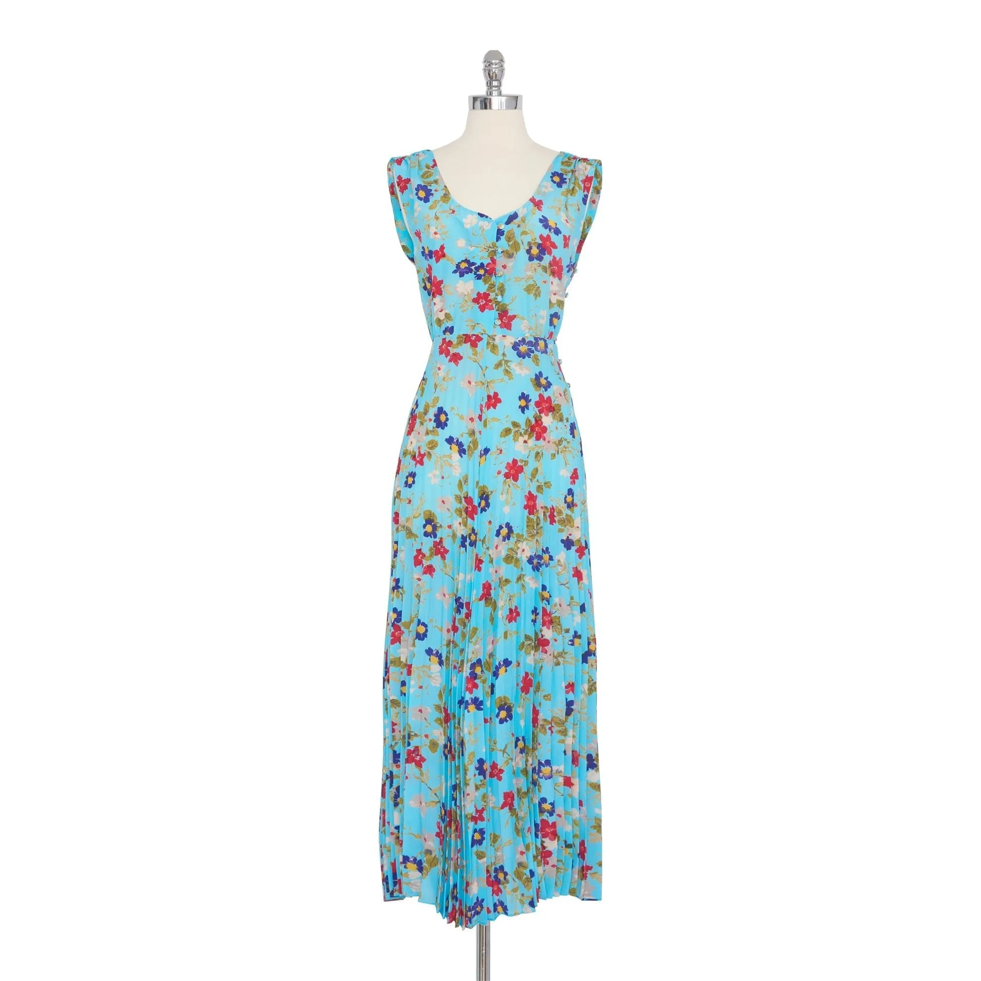 Floral Pleated Maxi Dress