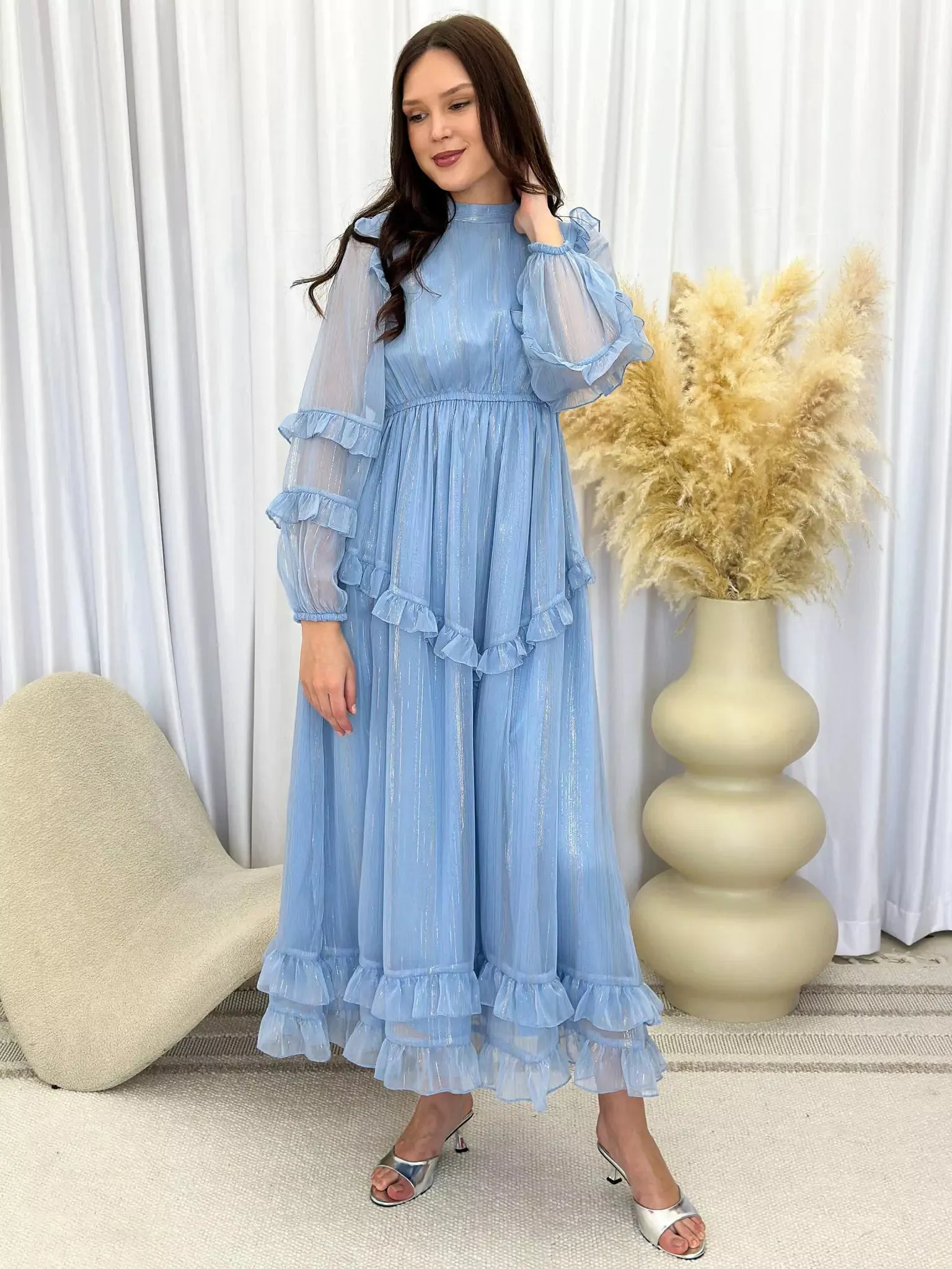 Frozen Petal Frill Dress