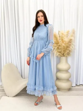 Frozen Petal Frill Dress