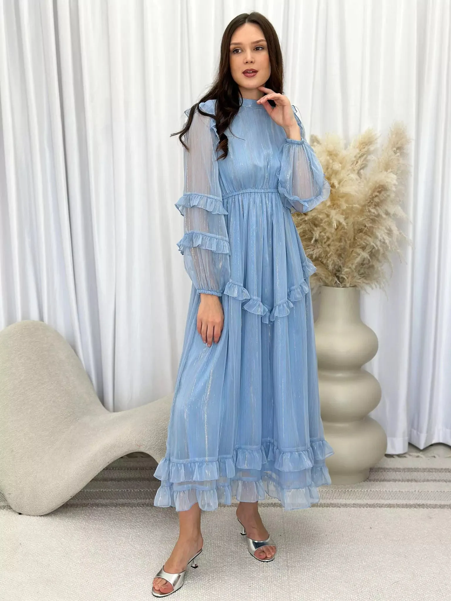 Frozen Petal Frill Dress