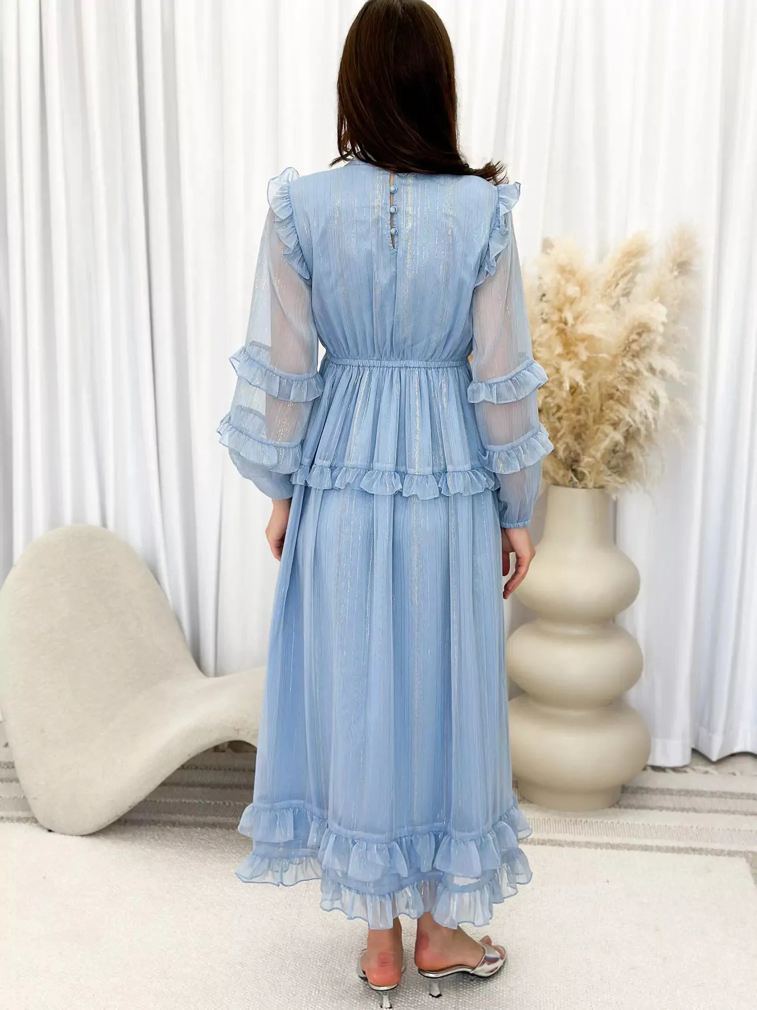 Frozen Petal Frill Dress