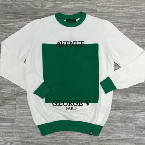 George V- colorblock sweater (white/green)