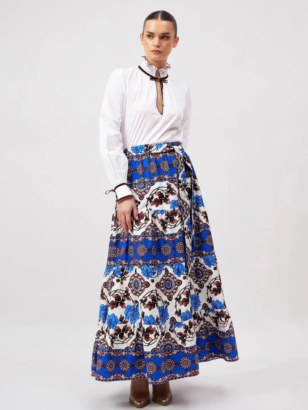 Gia Skirt in Atlas Cobalt