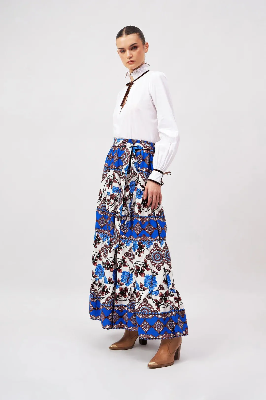 Gia Skirt in Atlas Cobalt