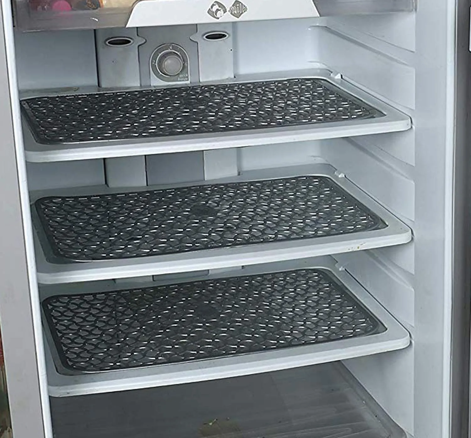 Kuber Industries Thick PVC 6 Piece Refrigerator Drawer Mat Set|Waterproof Non-Slip Mats|Washable Mats Covers Pads (Grey), Polyvinyl Chloride