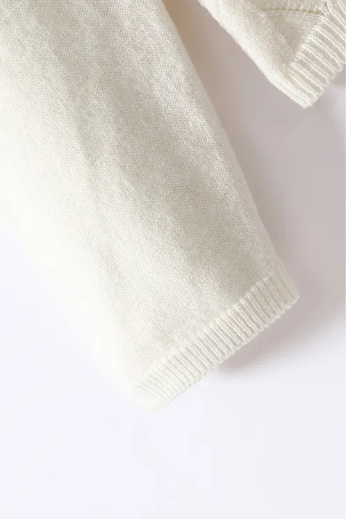 Lightweight V Neck Cable Knit Wool Sweater