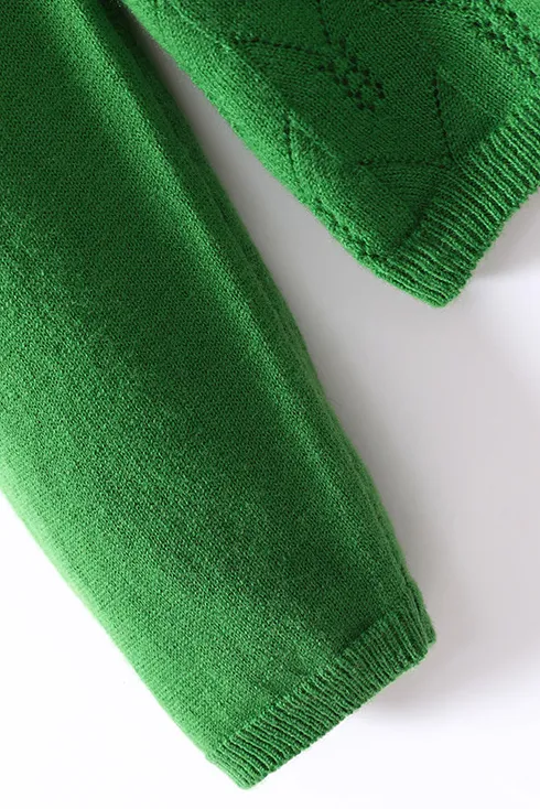 Lightweight V Neck Cable Knit Wool Sweater