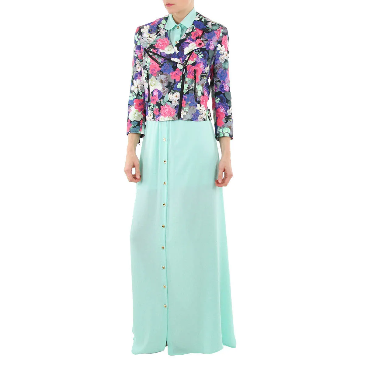 Mint Drawstring Maxi Shirtdress