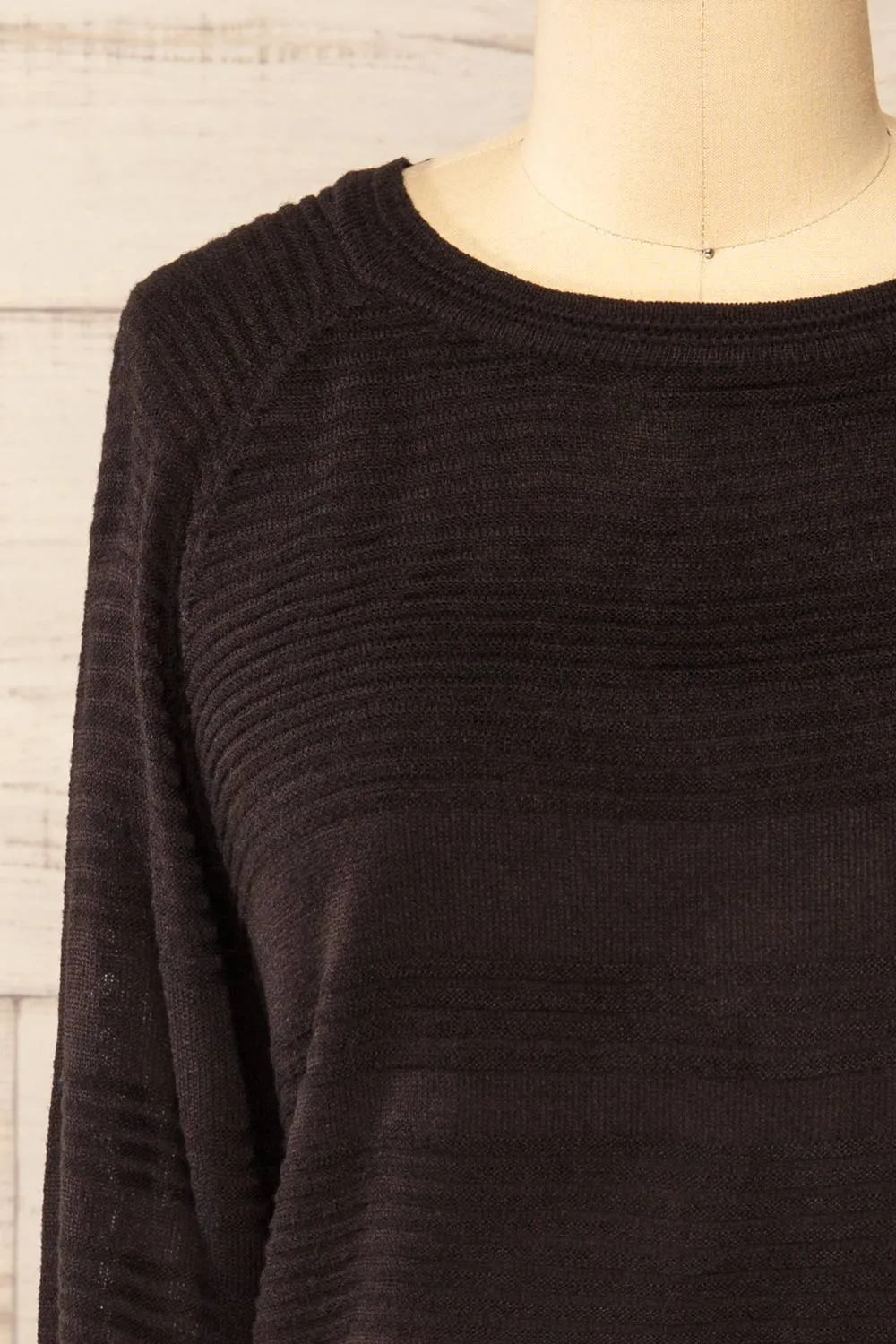 Mirando Black | Thin Knit Striped Sweater