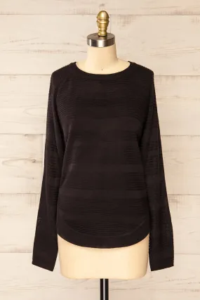 Mirando Black | Thin Knit Striped Sweater