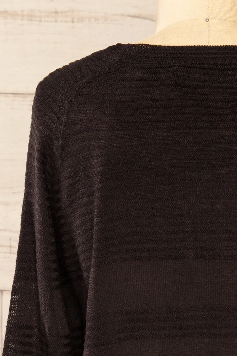 Mirando Black | Thin Knit Striped Sweater