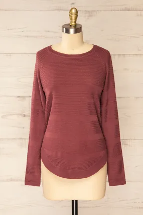 Mirando Mauve | Thin Knit Striped Sweater