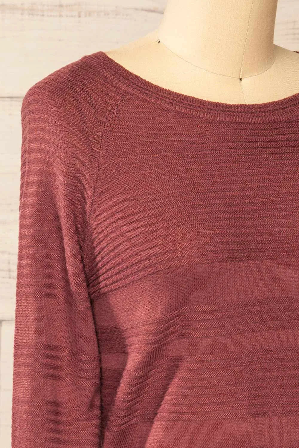 Mirando Mauve | Thin Knit Striped Sweater