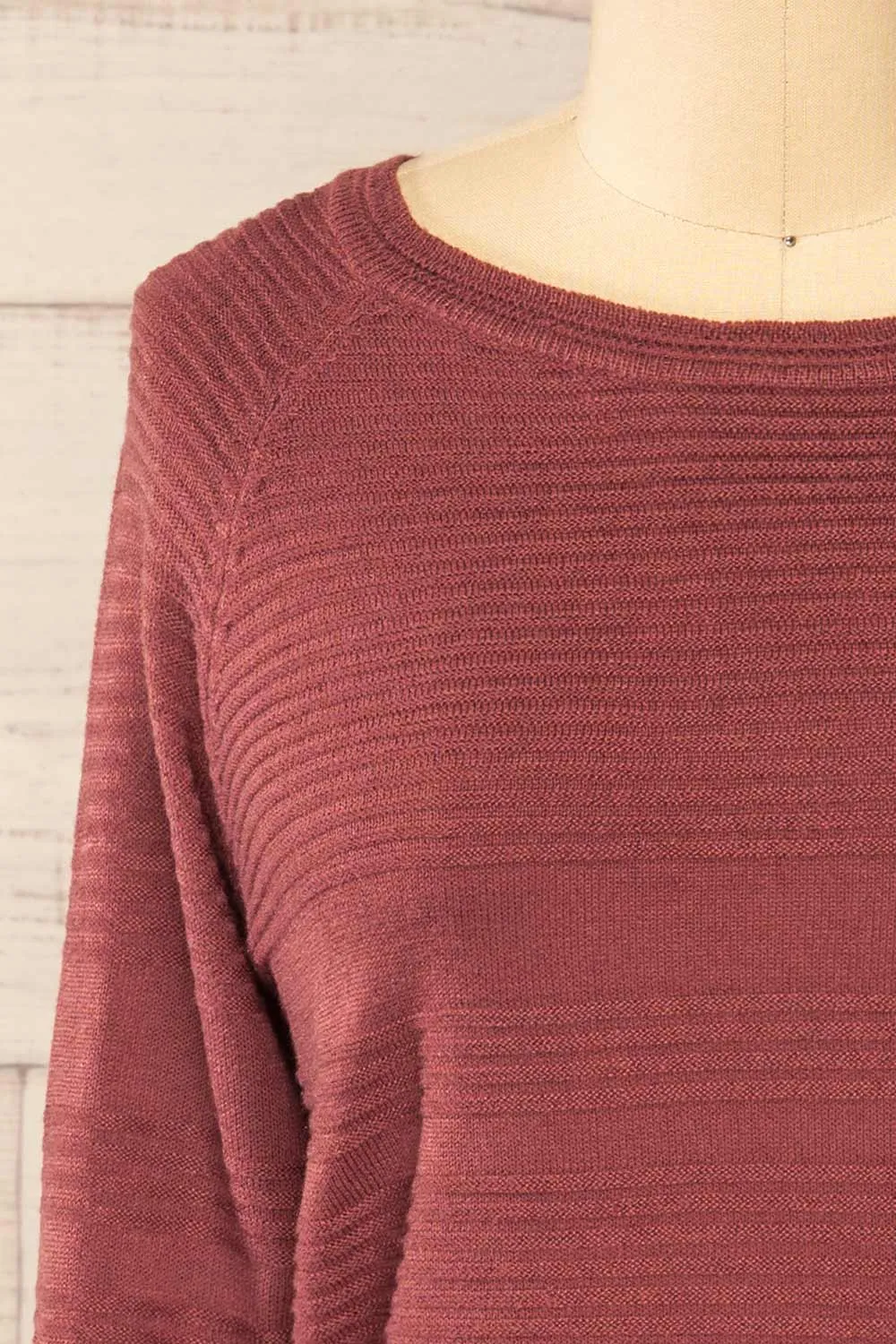 Mirando Mauve | Thin Knit Striped Sweater