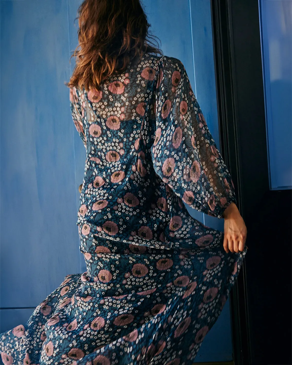 Natalie Martin Alice Dress in Vintage Flowers Indigo