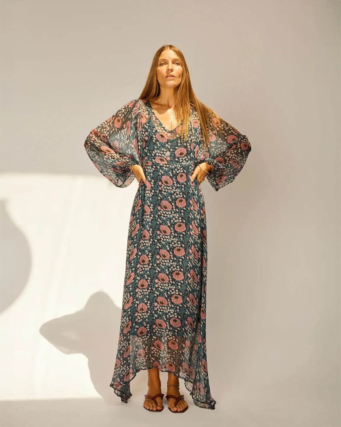 Natalie Martin Alice Dress in Vintage Flowers Indigo